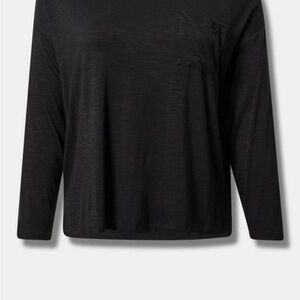 Torrid Black Boxy 3/4 Sleeve Sweatshirt